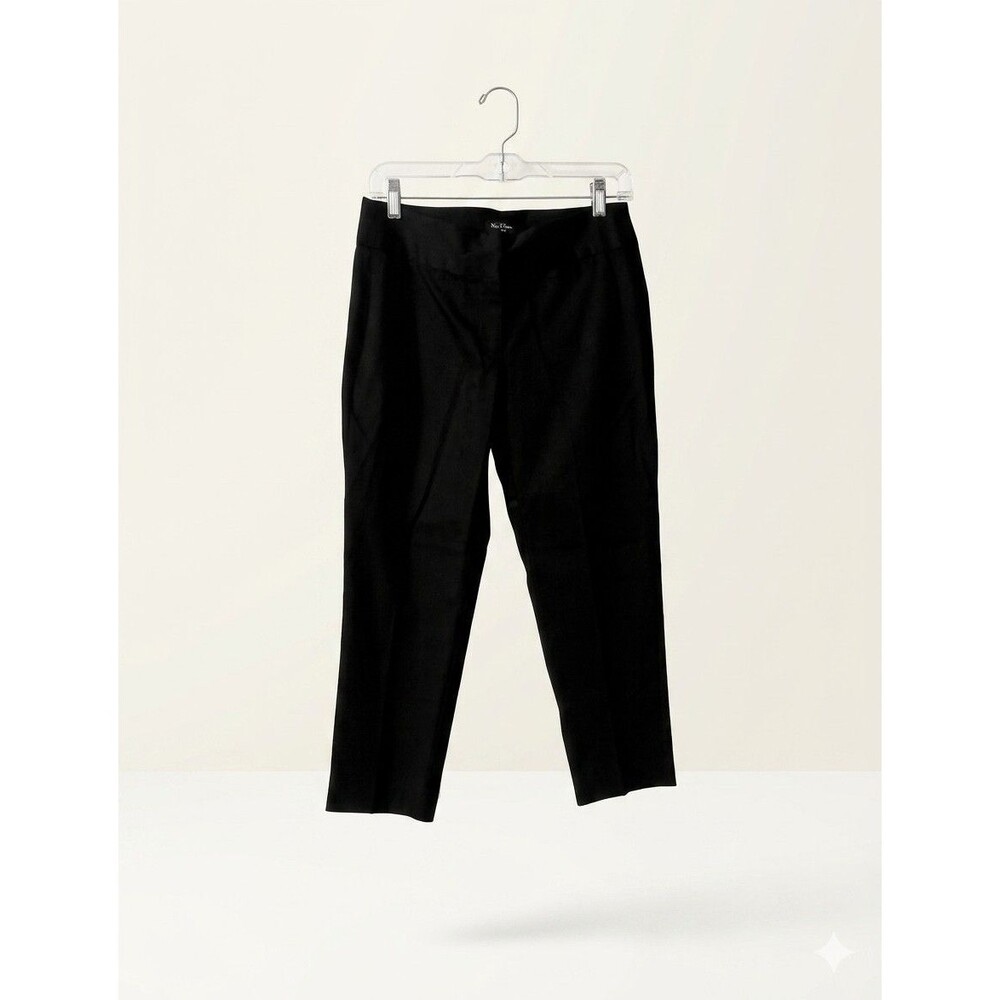 NUE OPTIONS  women's black petite  dress cropped pants  sz 6p, zip, button